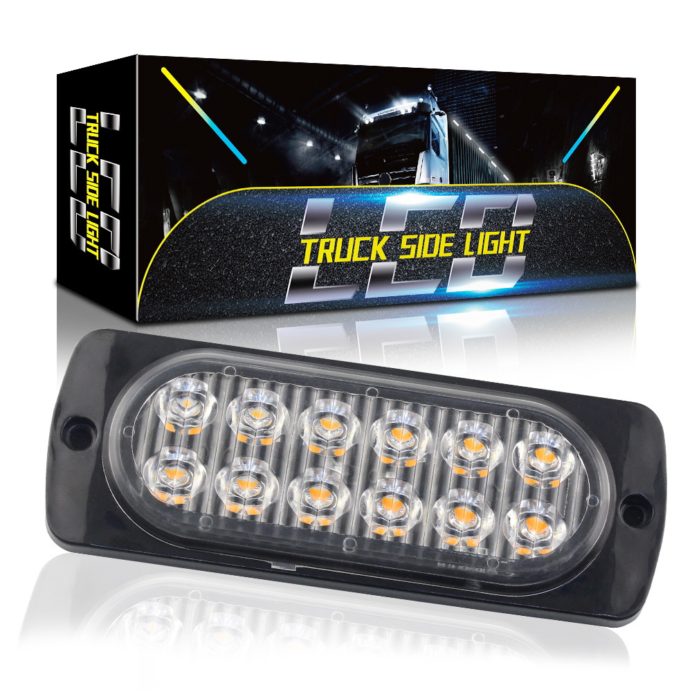 Low price wholesale 12-24V Super Bright Flash 12LED warning strobe lights truck Vehicle Strobe Side led Marker Light