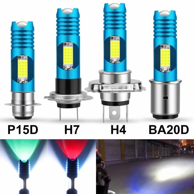 Motorcycle LED headlights BA20D Electric vehicle lights LED-H6M/P15D Single claw LED headlights H4
