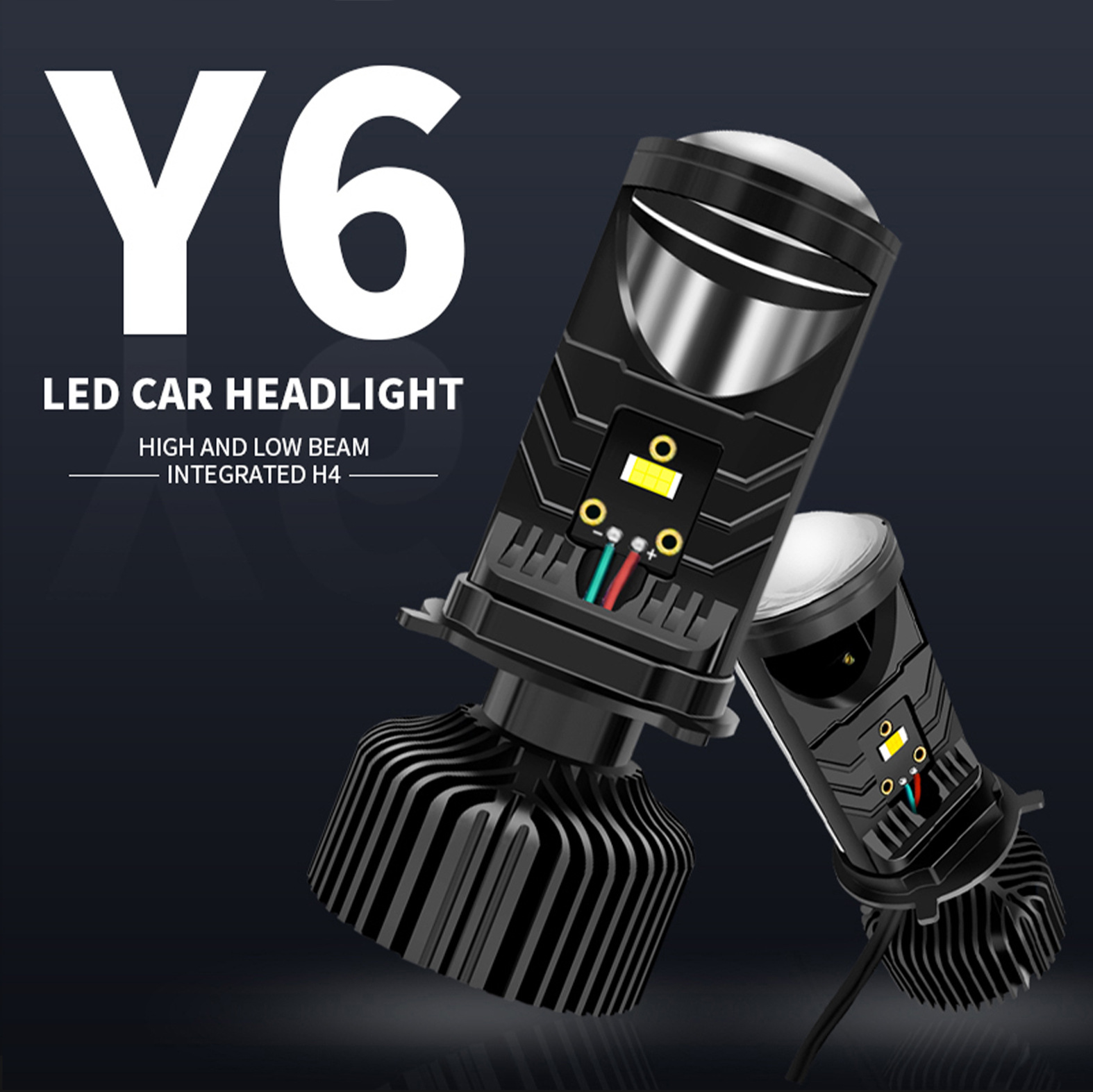 T9-Y6D Customized High and Low Beam Integrated H4 Dual Lens Adapted to Motorcycle Headlamps LED Lamp