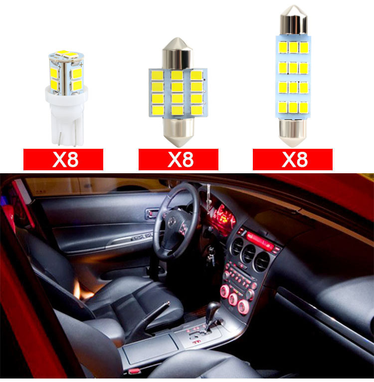 Car LED combination set 24PCS T10 width indicator double pointed reading light license plate light indoor door light