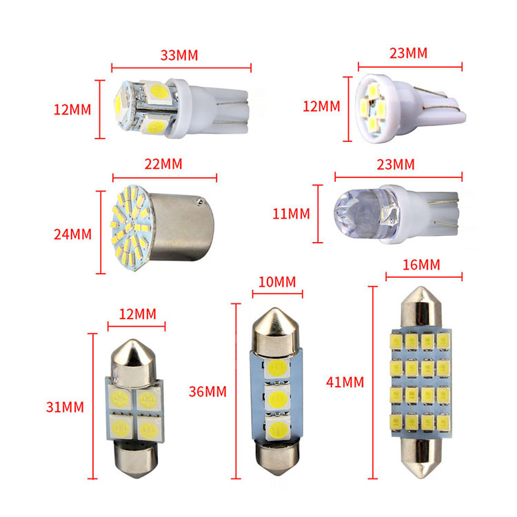 Car LED width indicator reading light, roof light 14pcs T10 5050 5SMD double pointed